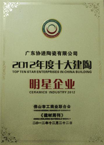 2012年度十大明星企业